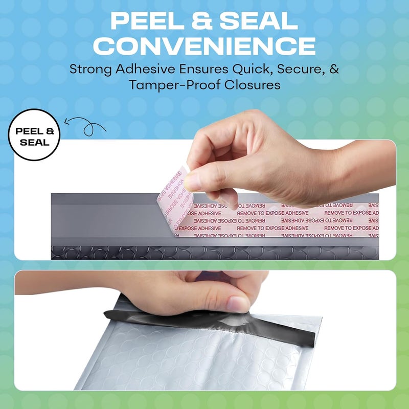 MAILERVIEW White Poly Bubble Mailers 7.25x12 inch #1 | Self Seal Padded Envelopes | Cushioned Bubble Mailer | Usable Size 7.25x11 | WaterProof | Lightweight mailing Shipping Bags | 100 Pack Bulk | Made in USA - Image 3